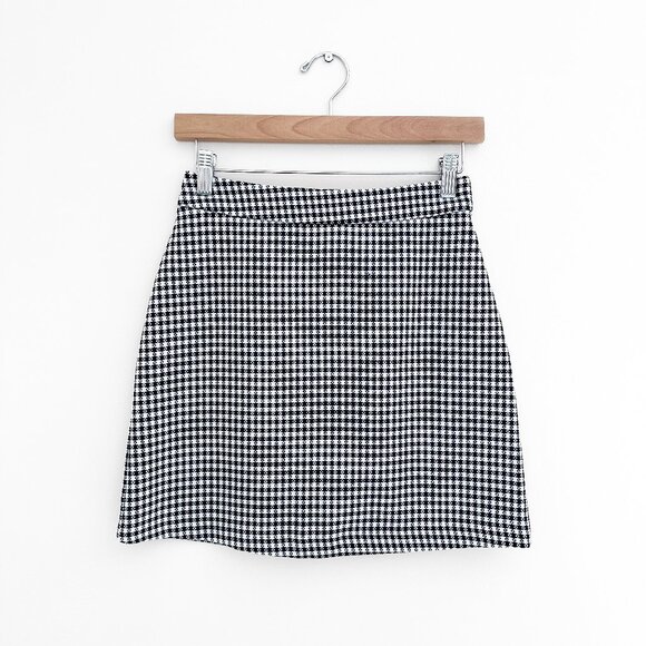 ASOS Woven Mini Skirt Black and White Checker Gingham Plaid - Size 4 (Small) - Picture 1 of 10